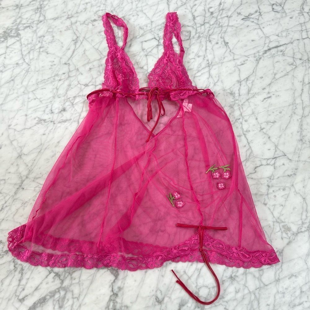 Victoria's Secret Pink Lace Floral Dress Sz L